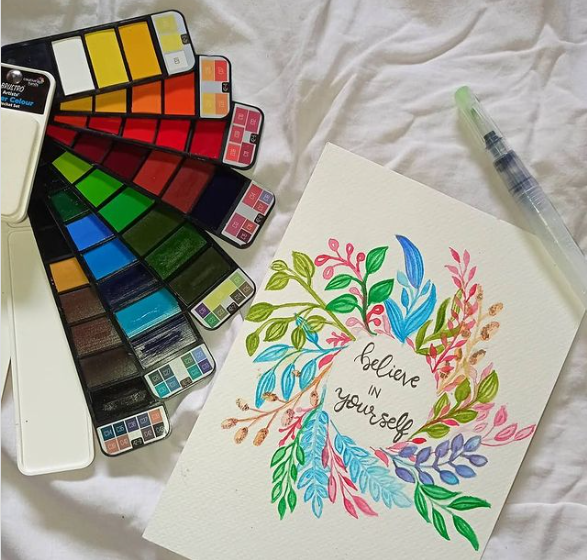 BRUSTRO Artist's Watercolour Paint Pan (Set of 42 Colors) with Artists Watercolour Paper 300 GSM, 25% Cotton, Cold Pressed, A4 (Pack of 12), A3 (Pack of 6) & A5 (Pack of 24)