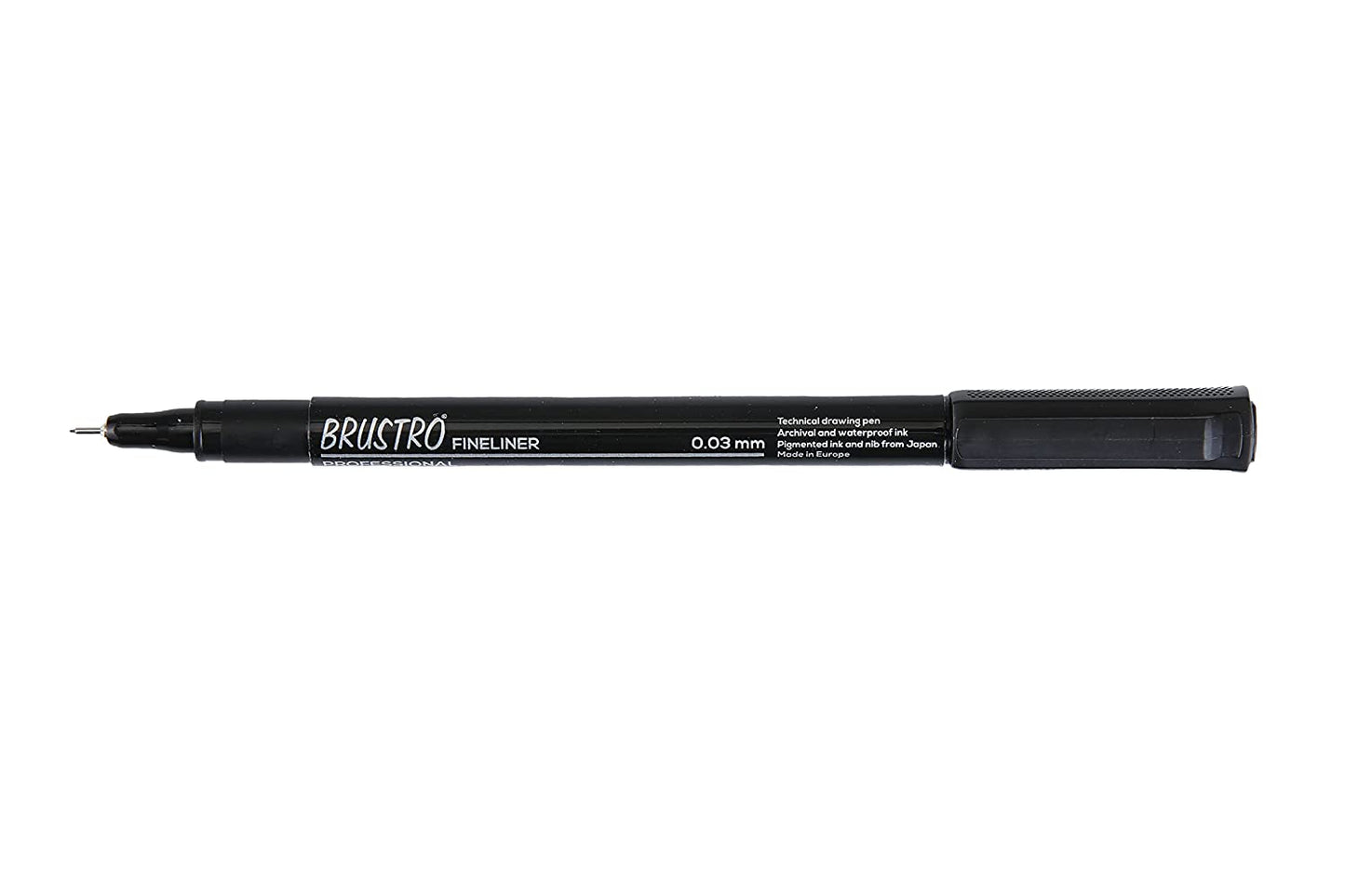 Brustro Professional Pigment Based Fineliner Pen | Black | Set of 10 - Tip Size 0.03mm |Archival Waterproof UV Resistant Ink |Ideal For Technical Drawing,Waterproof,Artist Illustration,Sketching,Mandala