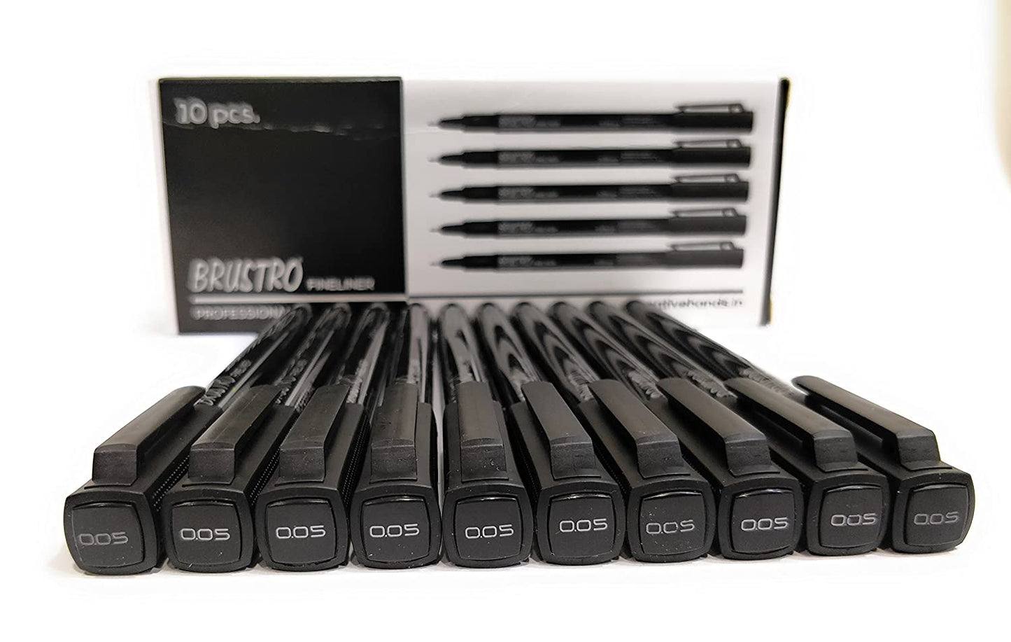 Brustro Professional Pigment Based Fineliner Pen | Black | Pack of 10 |Archival Waterproof UV Resistant Ink|Ideal For Technical Drawing,Waterproof,Artist Illustration,Sketching,Mandala