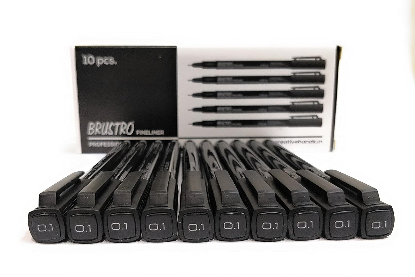 Brustro Professional Pigment Based Fineliner Pen | Black | Pack of 10 |Archival Waterproof UV Resistant Ink|Ideal For Technical Drawing,Waterproof,Artist Illustration,Sketching,Mandala