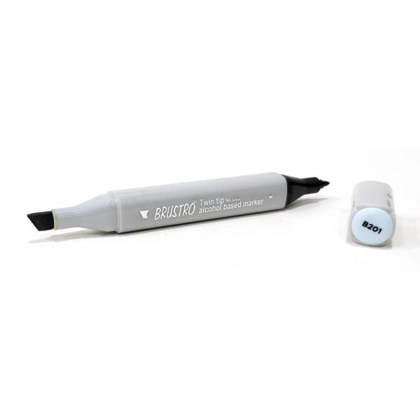 BRUSTRO Twin Tip Alcohol Based Marker| Black | 1-7mm line, Fine 0.7mm, Waterproof | Ideal for Texturing,Sketching,Interior & Fashion Design,Graffiti,Professional Comic Artist, Architect,Fine Art