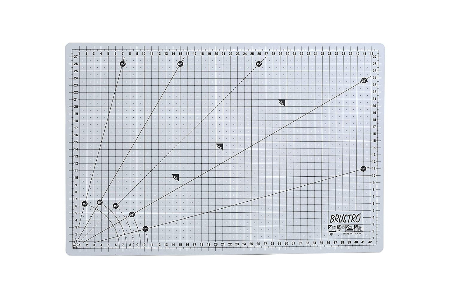 BRUSTRO Double Sided Self Healing 5 Layers Cutting Mat Metric/Imperial | A3, 45 x 30 cm, Black | Eco Friendly, Heavy Duty, Multi Layer, Non Slip, Non Reflective, Ideal for Creafting, Cutting Papers.