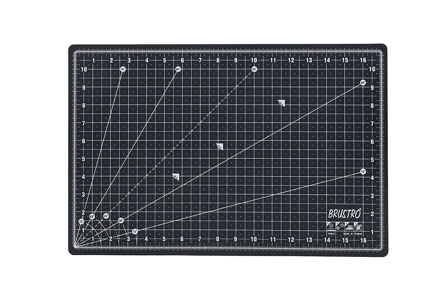 BRUSTRO Double Sided Self Healing 5 Layers Cutting Mat Metric/Imperial | A3, 45 x 30 cm, Black | Eco Friendly, Heavy Duty, Multi Layer, Non Slip, Non Reflective, Ideal for Creafting, Cutting Papers.