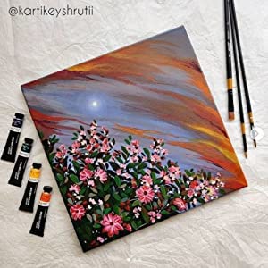 BRUSTRO Artist's Acrylic Colour | Set of 12 Colours X 12ml Tubes with Artists Gold TAKLON Brushes - Set of 10 | Ideal for Non-Craking Paint for Canvas, Wood,Leather,Portrait