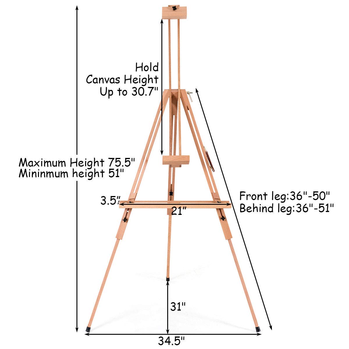Brustro Artists' Sketching Tilted Wooden Easel Heavy