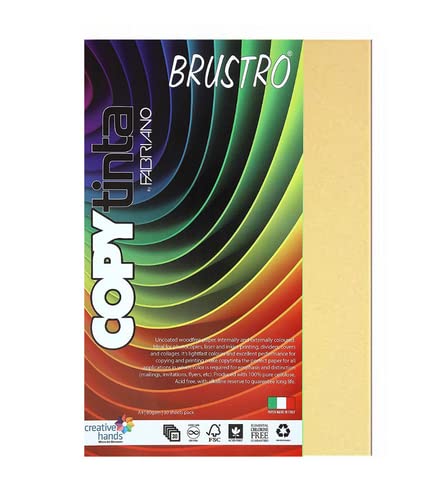BRUSTRO Copytinta Coloured Craft Paper A4 Size 80 GSM, 30 Sheets Pack. Double Side Coloured for Office Printing, Art, Origami, Craft.