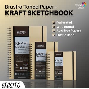 Brustro Toned Paper - Kraft Sketchbook, Wiro Bound, Size A5, 100GSM (100 Sheets) 200 Pages
