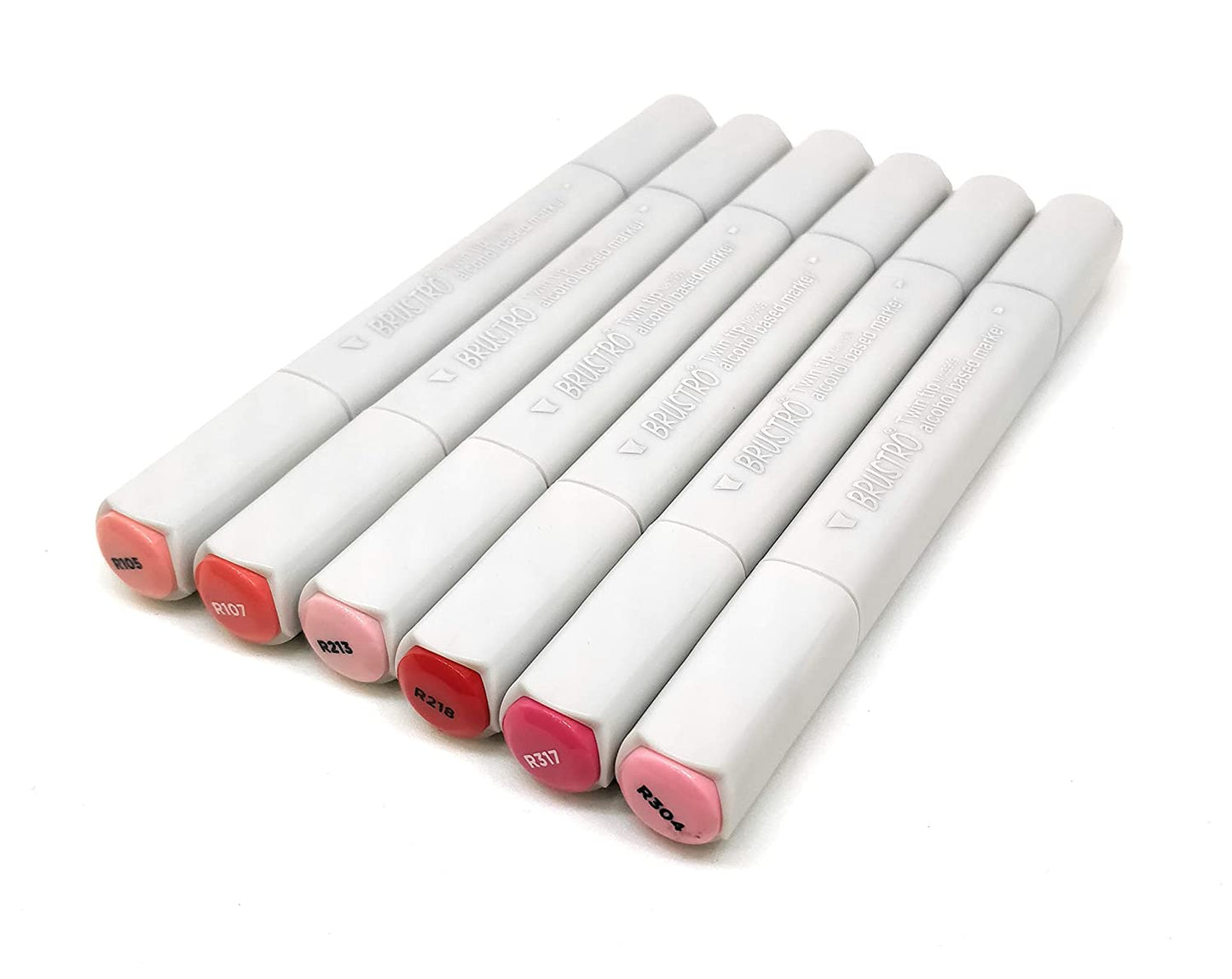 Brustro Twin Tip Alcohol Based Marker Set of 6 (Reds)