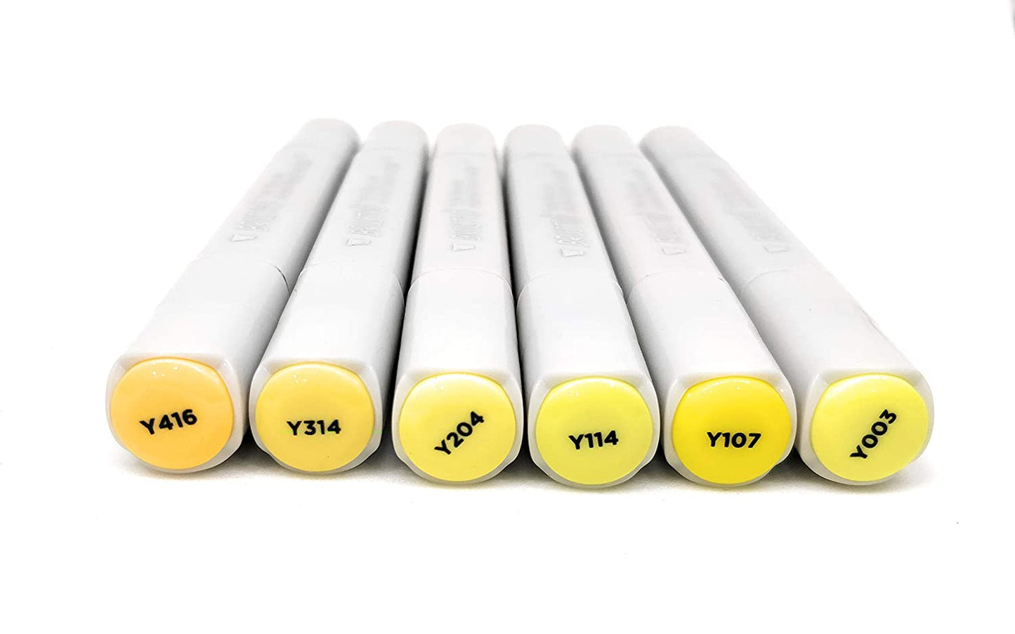BRUSTRO Twin Tip Alcohol Based Marker Set of 6 (Yellows)