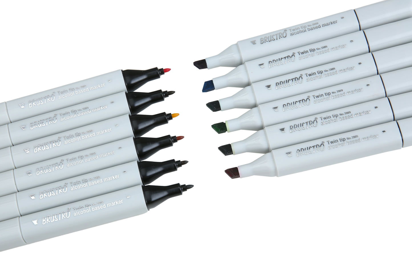 BRUSTRO Twin Tip Alcohol Based Marker Set Of 12 - Basic B