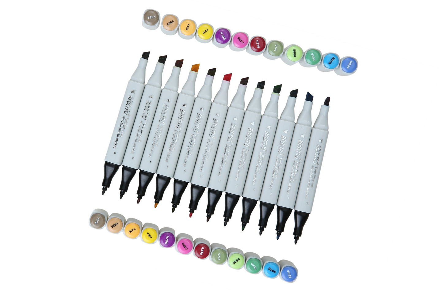 BRUSTRO Twin Tip Alcohol Based Marker Set Of 12 - Basic B