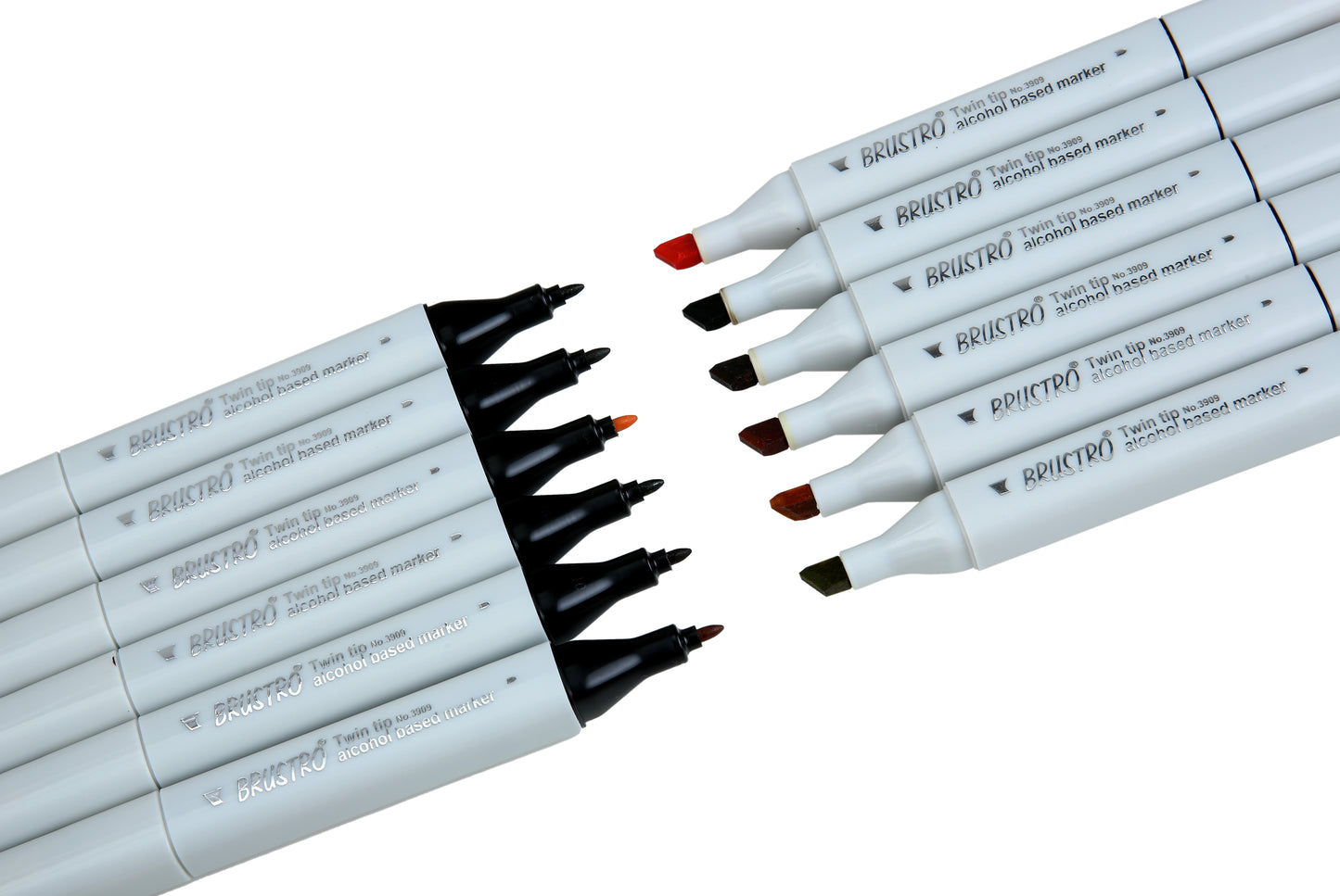 Brustro Twin Tip Alcohol Based Marker Sets Earth Tone (12)