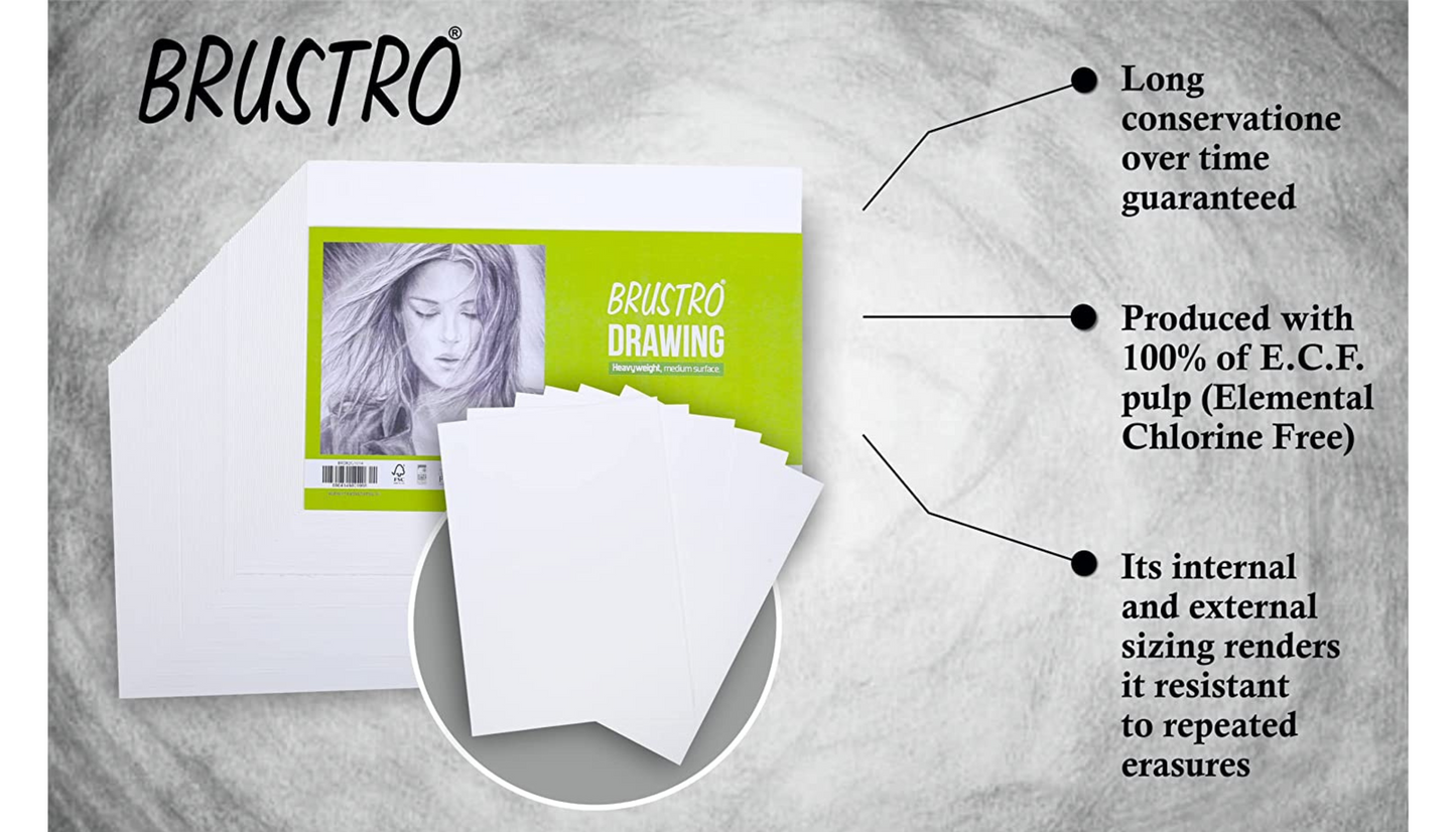 Brustro Artists' Drawing Paper 200gsm Jumbo - A4 (100 Sheets)