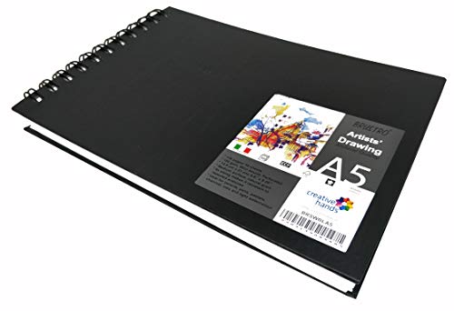 Brustro Artists Sketch Book Wiro Bound A5 Size, Landscape, 116 Pages,160 GSM (Acid Free)