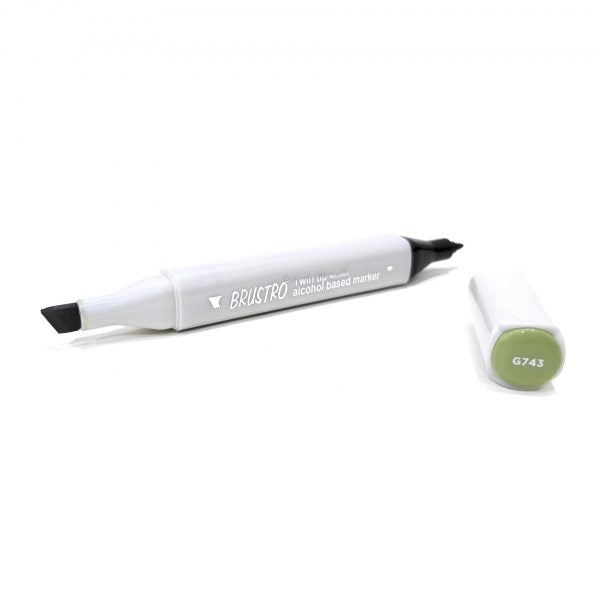BRUSTRO Twin Tip Alcohol Based Marker| Black | 1-7mm line, Fine 0.7mm, Waterproof | Ideal for Texturing,Sketching,Interior & Fashion Design,Graffiti,Professional Comic Artist, Architect,Fine Art