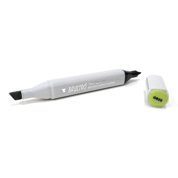 BRUSTRO Twin Tip Alcohol Based Marker| Black | 1-7mm line, Fine 0.7mm, Waterproof | Ideal for Texturing,Sketching,Interior & Fashion Design,Graffiti,Professional Comic Artist, Architect,Fine Art