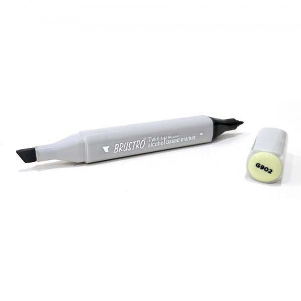BRUSTRO Twin Tip Alcohol Based Marker| Black | 1-7mm line, Fine 0.7mm, Waterproof | Ideal for Texturing,Sketching,Interior & Fashion Design,Graffiti,Professional Comic Artist, Architect,Fine Art