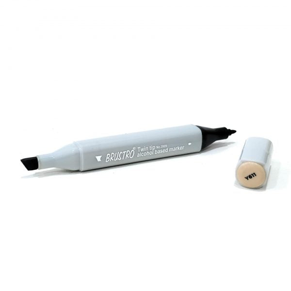 BRUSTRO Twin Tip Alcohol Based Marker| Black | 1-7mm line, Fine 0.7mm, Waterproof | Ideal for Texturing,Sketching,Interior & Fashion Design,Graffiti,Professional Comic Artist, Architect,Fine Art