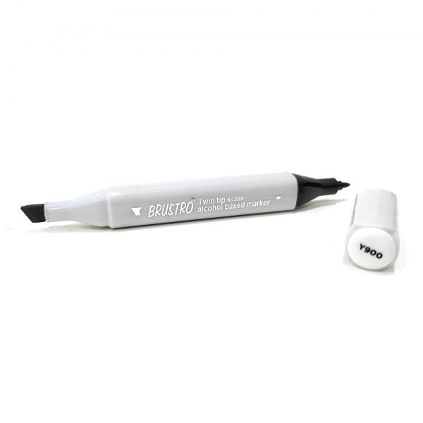 BRUSTRO Twin Tip Alcohol Based Marker| Black | 1-7mm line, Fine 0.7mm, Waterproof | Ideal for Texturing,Sketching,Interior & Fashion Design,Graffiti,Professional Comic Artist, Architect,Fine Art