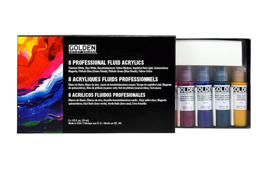 Golden 8 Professional Fluid Acrylic Paint Set