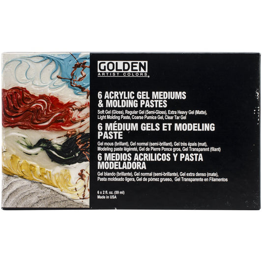 Golden Introductory Gel Mediums and Modeling Pastes Set