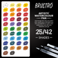 BRUSTRO Artists Watercolour Travel Pan Set of 25 Colours | Foldable, Rich Pigment, Vibrant Colors, Ideal for Plein Air Painting, Professional Use, Fine Art Students (Includes Mixing Palette)