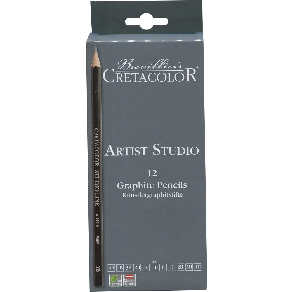 Brustro Wiro Bound Sketch Book (A5,120 Pages,160 GSM,Medium Surface) With Cretacolor Artists Studio Line Graphite Pencil Set of 12 (Black)|Ideal for Drawing,Shading,Fine Arts Students,Professionals