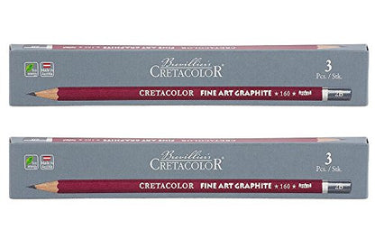 Cretacolor Cleos Fine Art Graphite Set of 3 Pencils (Pack of 2)(OPEN STOCK)