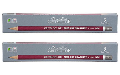 Cretacolor Cleos Fine Art Graphite Set of 3 Pencils (Pack of 2)(OPEN STOCK)