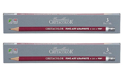 Cretacolor Cleos Fine Art Graphite Set of 3 Pencils (Pack of 2)(OPEN STOCK)