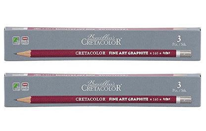 Cretacolor Cleos Fine Art Graphite Set of 3 Pencils (Pack of 2)(OPEN STOCK)