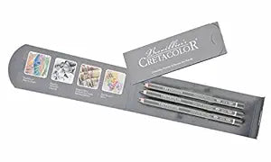 CRETACOLOR Graphite Aquarelle 4B Set of 3 Pencils (Pack of 2)(Black)