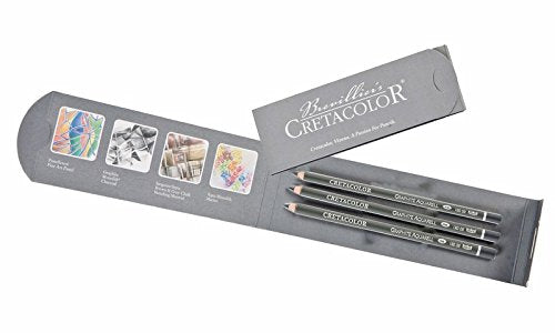 Cretacolor Graphite Aquarelle 8B Set of 3 Pencils (Pack of 2) (Black)