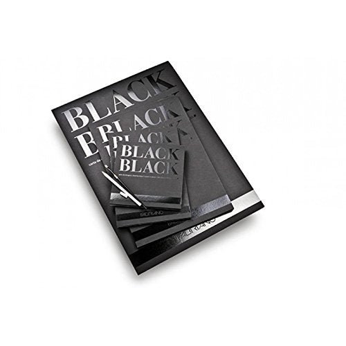 Fabriano Honsell Zwart Papierblok – 300 G/m², A4, 20 Vellen – Mat, Ongecoat – Perfect Voor Pastels, Kleurpotloden En Markers – Diepzwart, Ideaal Voor Presentaties