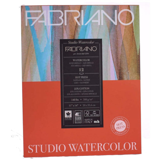 Fabriano Studio Watercolor Blocks HP 300 GSM 28 cm X 35.6 cm (12 Sheets)