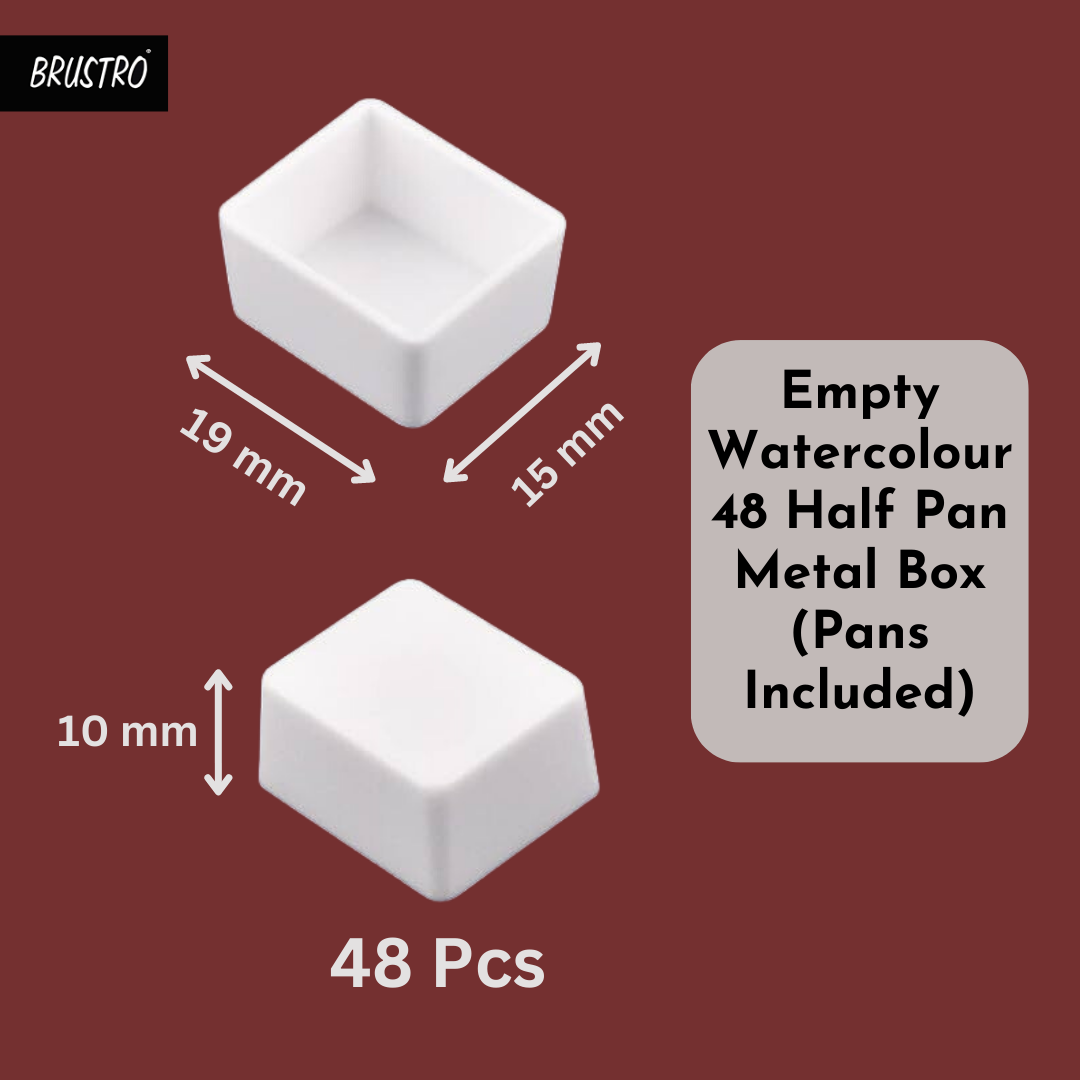 Box Pan Labelled Brustro Empty Watercolour 48 Half Pan Metal Box (Pans Included)/Buy now ...
