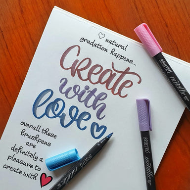 BRUSTRO Metallic Brush Pens Set of 10 Creative Brilliance at