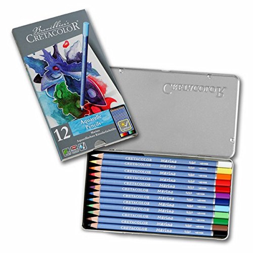 Cretacolor Marino Aquarelle Watercolor Pencil Set of 12 (Water Soluble Colour Pencils)