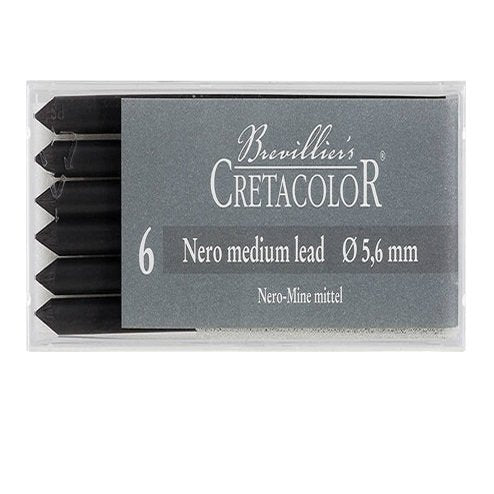 Cretacolor Artists’ Black Pastel Leads Medium (Set of 6)