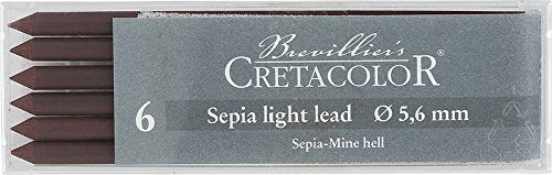 Cretacolor Artists' Sepia Dry Leads Light (Set of 6)