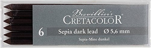 Cretacolor Artists' Sepia Dry Leads Dark (Set of 6)