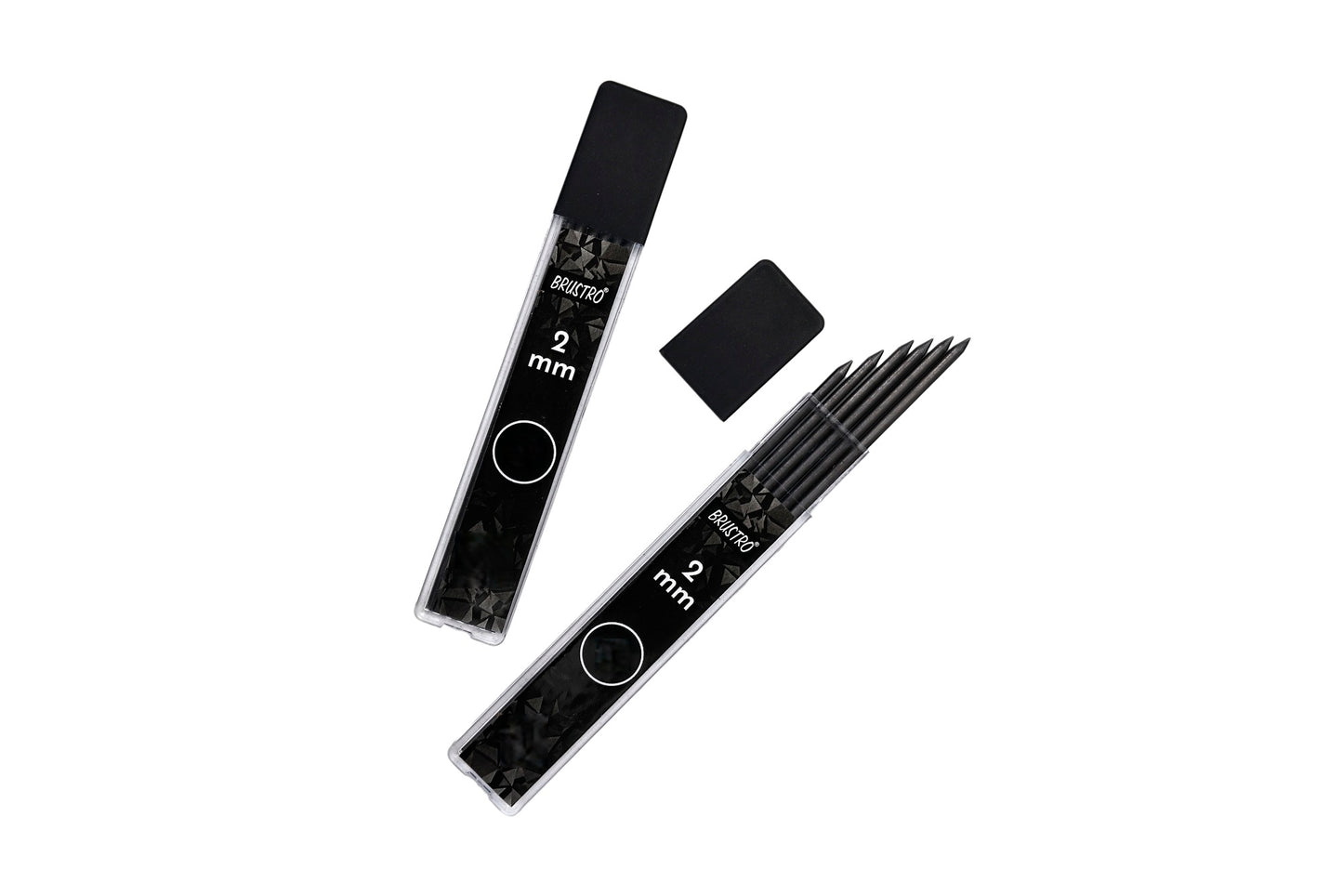 BRUSTRO 2mm Graphite Leads for Mechanical Pencil | Grade 2B , Box of 10 Tubes, Total 60 Leads | Smooth Writing, Extra Dark, Break Resistant, Ideal for Writing, Sketching, Drawing, Mandala Arts