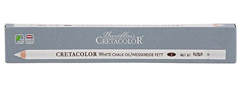 Cretacolor Artists' White Chalk Oil Pencils Soft Set of 3 Pencils (Pack of 2)