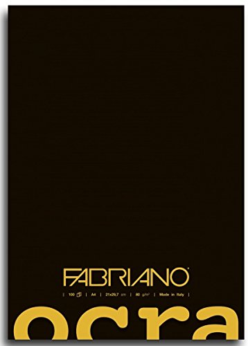 Fabriano Ocra Top Glued Notebook Black A4