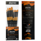 BRUSTRO Artist's Acrylic Colours (Set of 12x12 ml Tubes) With Glued Paper Pad 400 GSM, A4-12 Sheets and Gold Taklon Brushes, Set of 8|Ideal For Professional Painting, Fine Art, Wet Techniques