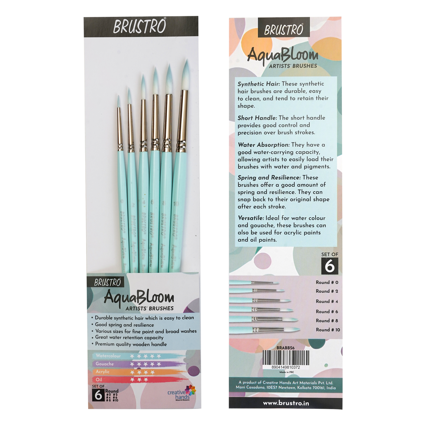BRUSTRO Artist's Gouache Colours (Set of 12x12ml Tubes) With Watercolour Wiro Bound Paper Pad | 300 GSM, A4, 25% Cotton, Cold Pressed, 15 Sheets and AquaBloom Paint Brushes (Set of 6, Round)