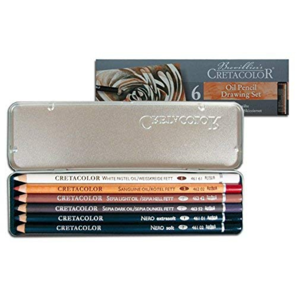 Cretacolor Oil Pencil Drawing Set of 6 (Multicolour)