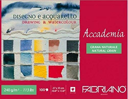 Fabriano Accademia Drawing & Watercolour Pad 240 GSM 27 X 35 CM