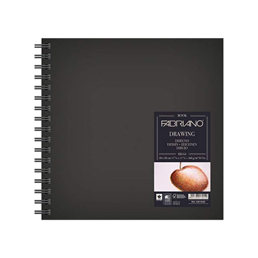 Fabriano White Drawing Book Spiral Bound Squared 30X30 cm, 160 GSM 60 Sheets