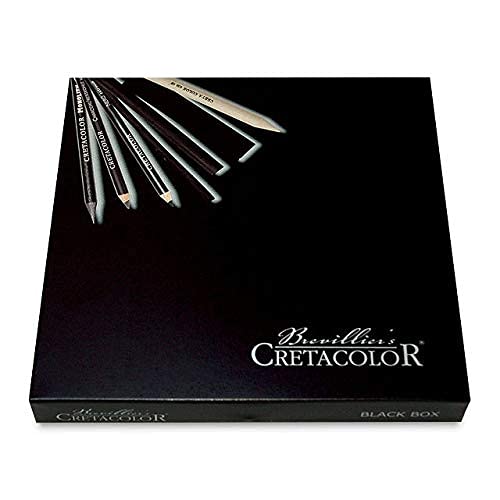 Cretacolor Black Box Charcoal Drawing Set of 20 - Wooden Box